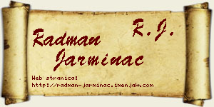 Radman Jarminac vizit kartica